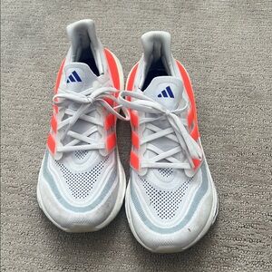 Adidas Men’s White and Orange Sneakers
